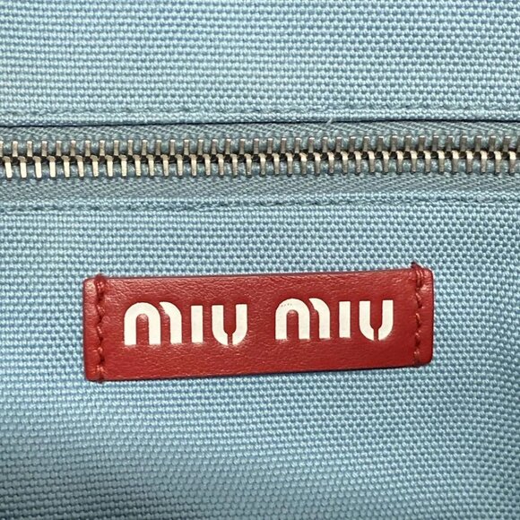 miumiu - Fuoco Orchid (pink) Light Blue Red) leather) Tote Bag 757-081625 - Picture 13 of 14
